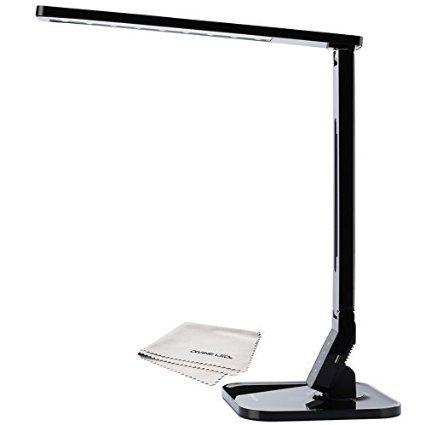 Dimmable LED Desk Lamp - 4 Lighting Modes(Studying, Reading, Relaxing, Sleeping) - 5 Level Dimming - 1 Hour Auto Timer - Touch Sensitive Control - College - Modern Design - Piano Black