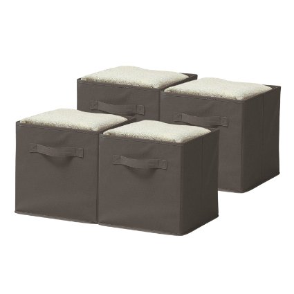 Sorbus® Foldable Storage Cube Basket Bin (4 Pack, Grey)