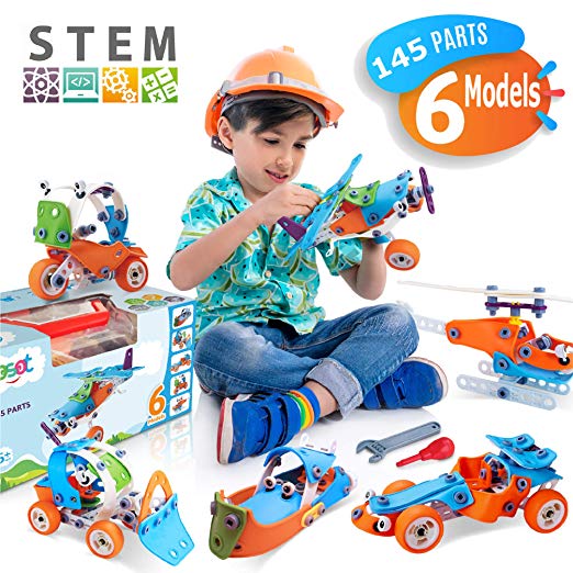 STEM Toys, Educational Engineering Model Building Set, Best Erector Kit, Creative DIY Construction STEM Learning Toy for Kids, Toddlers, Boy, Girl Age 5, 6, 7, 8, 9 Years Old - Build and Play
