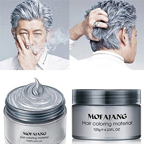 HailiCare Silver Grey Hair Wax 4.23 oz, Professional Hair Pomades, Natural Silver Ash Matte Hairstyle Max for Men Women