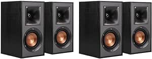 Klipsch Reference R-41M Bookshelf Speakers (2 Pairs - 4 Speakers, Black)