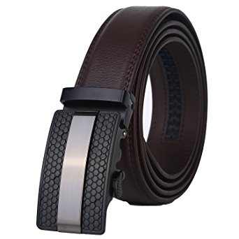 Dante Men's Leather Ratchet Dress Belt with Automatic Buckle