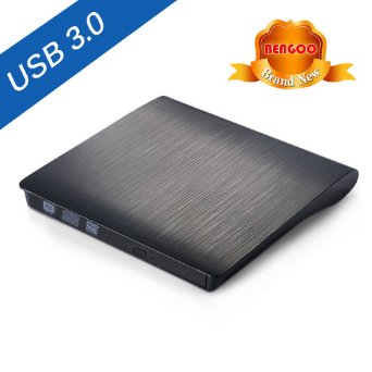 External DVD Drive Bengoo USB 30 External Slot DVD VCD CD RW Drive Burner Superdrive External Drive for Apple Macbook Pro Air iMAC Not support Surface and higher version than OS X Yosemite-Black