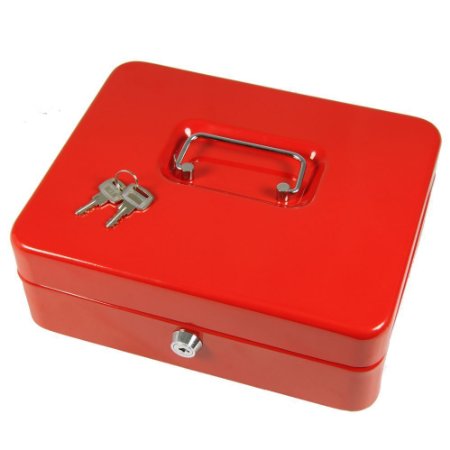 Ashley BB-CB112 8-Inch Metal Cash Box with 2 Keys - Color May Vary