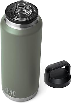 YETI Rambler 46 oz Bottle, Vacuum Insulated, Stainless Steel with Chug Cap, Camp Green