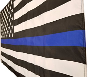 Thin Blue Line Flag - 3x5 Law Enforcement American Banner - USA Police Force Support for Outdoor / Indoor Display