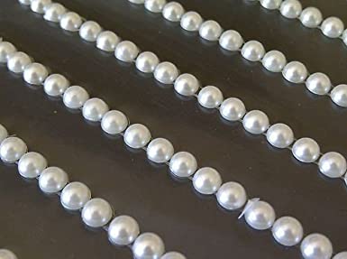 CraftbuddyUS 504 pcs 5mm Self Adhesive Ivory Pearl Strips Stick on Gems Craft Jewel