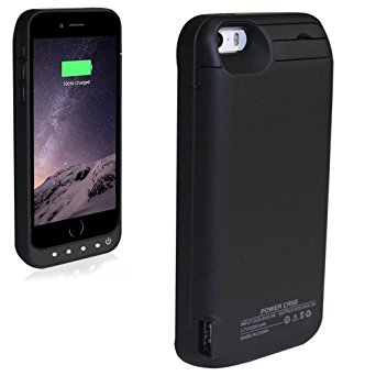 REDGO 4200mAh External Battery Backup Charger Case Pack Power Bank for iPhone 5 5s 5c SE (Black)