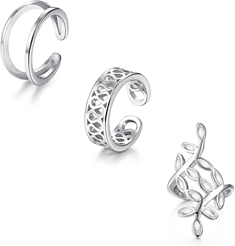 Adramata 925 Sterling Silver Non Pierced Ear Cuff Earrings Handmade Helix Cartilage Piercing Jewelry Fashion Wrap Ear Cuff Earrings for Women