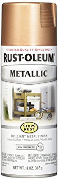 Rust-Oleum 286564 Stops Rust Metallic Spray Paint 11 Oz, Rose Gold