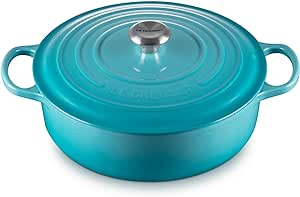 Le Creuset Enameled Cast Iron Signature Round Wide Dutch Oven, 6.75 qt., Caribbean