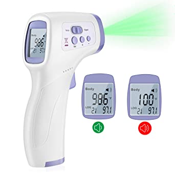 Forehead Thermometer for Adults, Touchless Non Contact Infrared Thermometer for Baby, Kids, Adults Surface 1-Second Temperature Measurement (Purple)