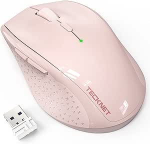 TECKNET Wireless Mouse for Laptop, 2.4G Wireless Computer Mouse with 3200 Adjustable DPI, 30 Months Battery, Ergonomic Grips, 6 Buttons Cordless Mouse, Portable Optical USB Mouse for PC, Laptop, Mac