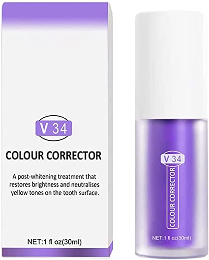 V34 Colour Corrector Teeth Whitening Sensitive Teeth Toothpaste,Teeth Cleansing Toothpaste Tooth Whitening Enamel Care Toothpaste Stains - Intensive Stain Removal Teeth Reduce Yellowing