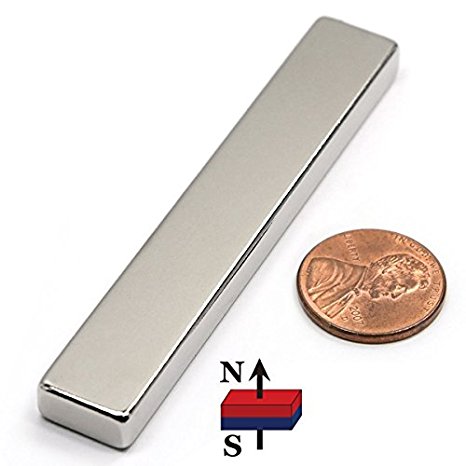 N52 CMS Magnetics Neodymium Magnet 3 x 1/2 x 1/4 inch Very Strong Magnet, One Piece