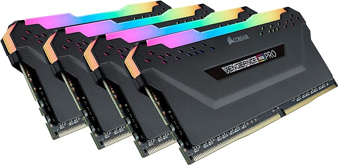 Corsair Vengeance RGB PRO 64 GB (4 x 16 GB) DDR4 3200 MHz C16 XMP 2.0 Enthusiast RGB LED Illuminated Memory Kit - Black