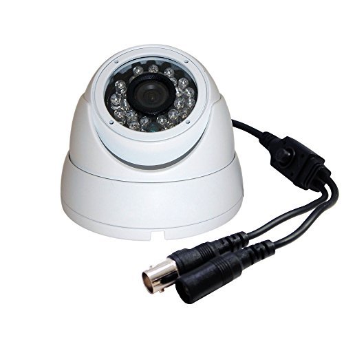 Evertech 1/4" 1MP CMOS Sensor 720P AHD / 1000TVL Regular Analog Vandal Proof 24 IR Wide Angle Lens White Dome Camera with OSD Button for Security Surveillance Systems