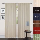 Blackout Curtains Window Panel Drapes - Beige Color 2 Panel Set 52 inch wide by 84 inch long each panel 7 Back Loops per Panel 2 Tie Back Included - By Utopia Bedding