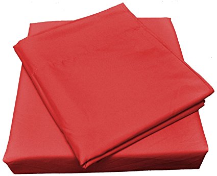 Microfiber Spa Quality Bed Sheet Set, Queen Size, Red (4-Pieces)