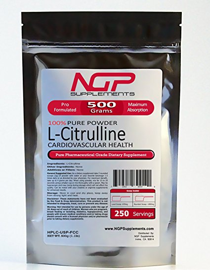 L-CITRULLINE Powder 500g (1.1lb) - Increase Performance -Nitric Oxide -Cardio
