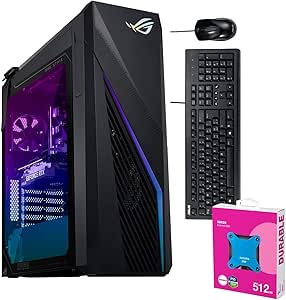 ASUS ROG Strix G16CHR i7 RTX4070 Gaming Desktop, Intel i7-14700KF, NVIDIA GeForce RTX 4070, 64GB DDR5 RAM, 2TB SSD, Wi-Fi 6, Includes Wired Keyboard & Mouse, W11 Pro, A-Data 512GB External SSD