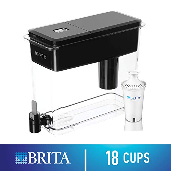 Brita UltraMax Water Filter Dispenser with 1 Longlast Filter, Black, 18 Cup