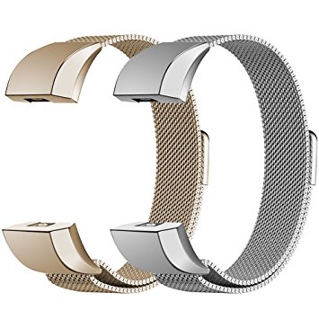 Oitom Fitbit Charge 2 Accessory replacement Band,(2 Size) Large 6.7"-9.3" Small 5.1"-6.7" (8 Color) Silver Black Rose Gold Pink Blue Brown Rainbow