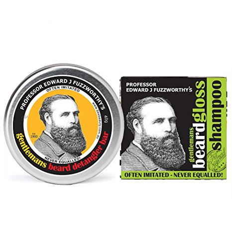 Professor Fuzzworthy's NEW Apple Cider Beard SHAMPOO BAR & Beard CONDITIONER KIT | 100% Natural Grooming Pack | Kunzea & Organic Essential Plant Oils | Sulfate Free | Handmade in Tasmania Australia