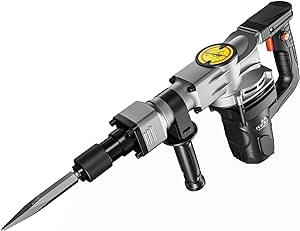 VEVOR Demolition Jack Hammer, 1400W Electric Jackhammer Heavy Duty, 2pcs Chisels Bits Chipping with Case, 2900 BPM Concrete Breaker, Gloves Black