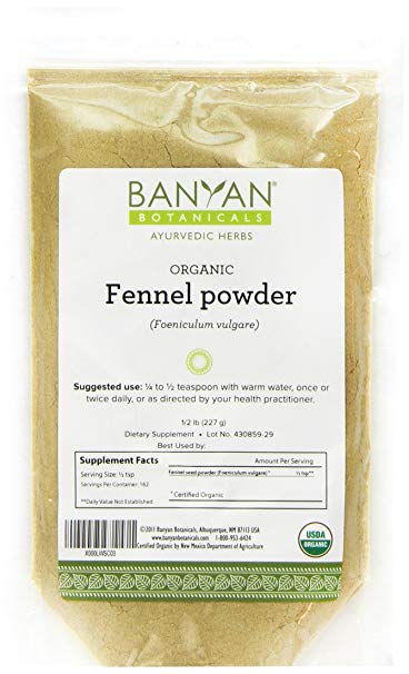 Banyan Botanicals Fennel Seed Powder - USDA Certified Organic, 1/2 lb - Foeniculum vulgare - Spice & Herbal Supplement for Digestive Comfort …