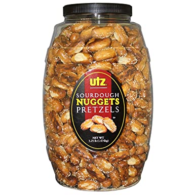 Utz Sourdough Nuggets Pretzels Barrel, 52 Ounce (Pack of 2)