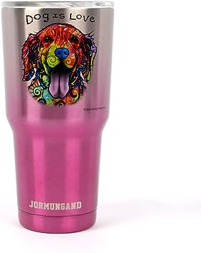 Jormungand Tumbler 30oz Stainless Steel Vacuum Insulated Travel Mug with Lid of Straw Friendly Double Wall Coffee Cup (1 Count (Pack of 1), Dog01)