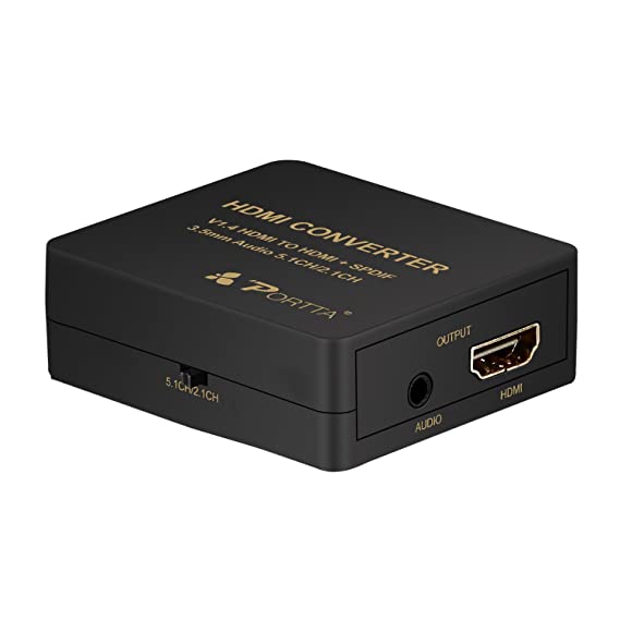 Portta HDMI to HDMI Mini Audio Extractor Converter v1.4 Stereo SPDIF Digital support 4k LPCM