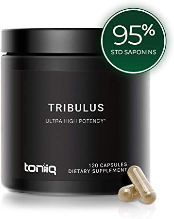 Ultra High Strength Tribulus Capsules - 95% Steroidal Saponins - 1300mg Concentrated Extract Formula - The Strongest Testosterone Support Available - 120 Caps