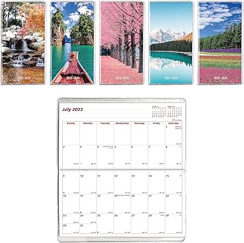 Blueline 2024 Essential Monthly Two-Year Pocket Planner, January 2024 to December 2025, Stitched Binding, 6.5" x 3.5", Assorted Designs (CA424.ASX-24)