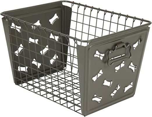 Spectrum Diversified Macklin Basket, Dog Bone Design, Industrial Gray