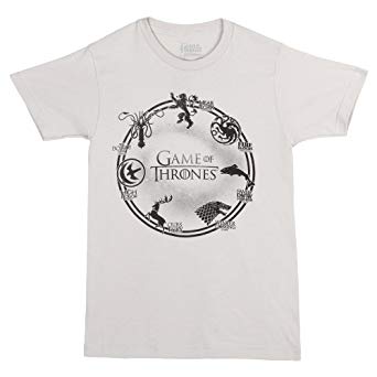 Game of Thrones Seven Houses Circle Stark Targaryen Adult T-Shirt