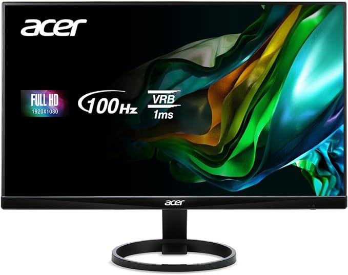 Acer R240HY E3bi 23.8” 1920 x 1080 IPS Zero-Frame Home Office Computer Monitor | AMD FreeSync Technology | Up to 100Hz Refresh | 1ms (VRB) | Low Blue Light | Tilt | HDMI Port 1.4 & VGA Port