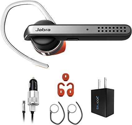 Jabra Talk 45 Bluetooth in-Ear Headset with Noise Cancelling Mic for Android and iOS Bundle with Blucoil Micro USB Car Charger, and USB Wall Adapter