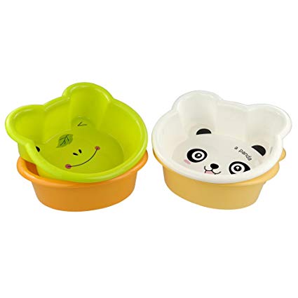 Hommp Small Washing Up Bowl Dishpan Basin for Children with Cute Cartoon Animals, Set of