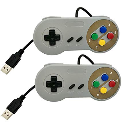 Generic 2 Pack Classic USB Controller Retro USB Gamepad USB Joystick for PC/Mac (Color Key/ 2 Pack)