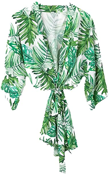 Palm Leaf Robe Bridesmaid Robe Tropical Robe Beach Wedding Beach Bride Robe