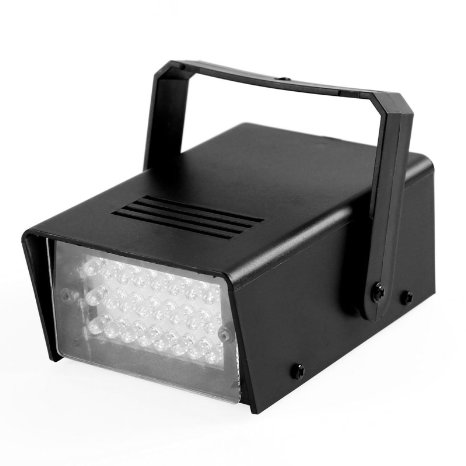 GBGS Mini Strobe Light 24 High-Power LED Stage Lighting Ideal for Clubs DJs Discos Bars and House Parties White