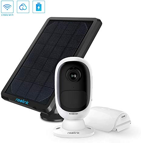 REOLINK Argus 2 with Solar Panel Rechargeable Battery-Powered Outdoor Wireless Security Camera 1080p HD Wire Free 2-Way Audio Starlight Color Night Vision w/PIR Motion Sensor & SD Socket