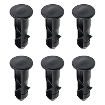 3 Pairs of Wheelie Bin Lid Hinge Pins 65mx18mm Black Plastic Fit for 240L Outdoor Wheelie Trash Bins