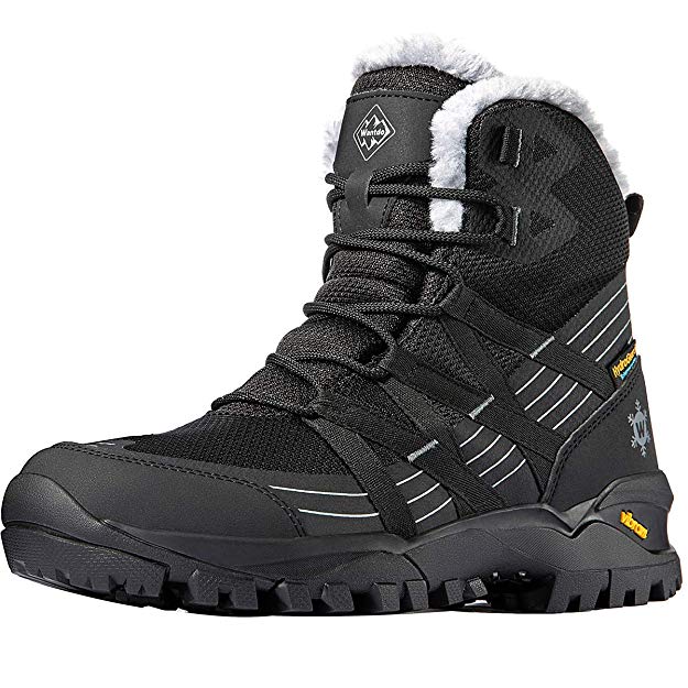 Wantdo Women's Waterproof Hiking Boots Lightweight Snow Boots for Winter Snow Hiking Mountaining