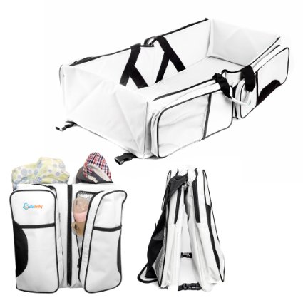 Travel Portable Bassinet- 3 in 1 Diaper Bag, Travel Bed, & Portable Changing Station With Bonus Bed Sheet & Stroller Attachment,Perfect Baby Travel Accessory & Travel Baby Bed For Girls & Boys