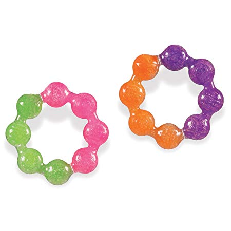 Munchkin Fun Ice Soothing Ring Teether, Colors May Vary, 2-Count