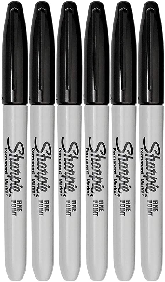 6 Pack Sharpie 30101 Sharpie Fine Point Permanent Marker Black