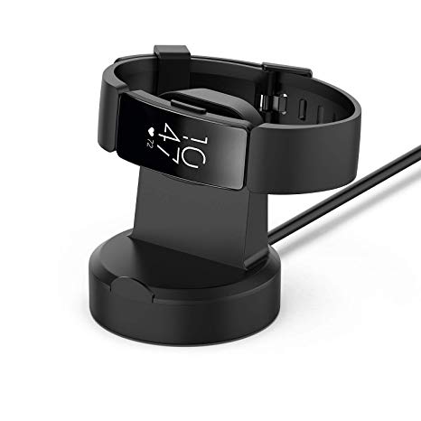 AWINNER Charger Compatible for Fitbit Inspire and Inspire HR, Charging Dock Station Cradle Holder Charging Clip Premium Plastic Bracket Cable for Fitbit Inspire and Inspire HR Smart Watch
